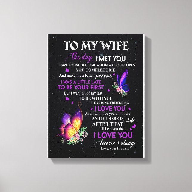 Wife Gifts | Letter To My Wife From Husband Canvas Print (Front)