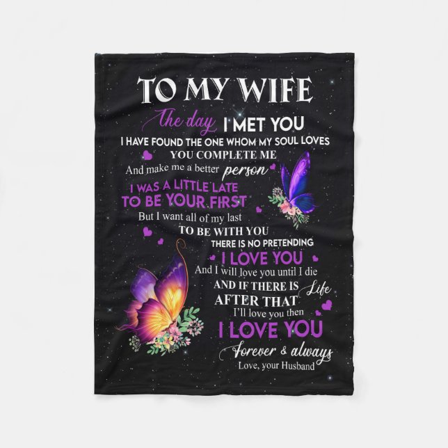 Wife Gifts | Letter To My Wife From Husband Fleece Blanket (Front)