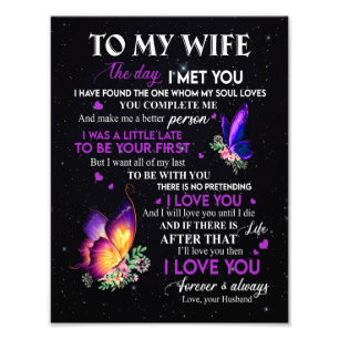 Wife Gifts   Letter To My Wife From Husband Photo Print