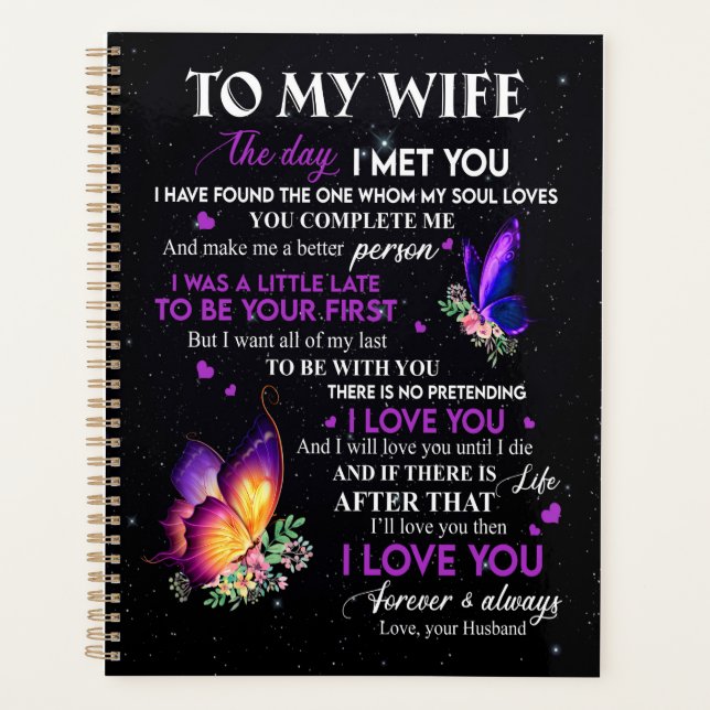 Wife Gifts | Letter To My Wife From Husband Planner (Front)