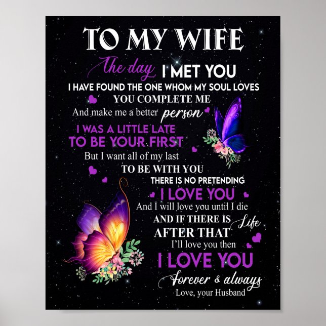 Wife Gifts | Letter To My Wife From Husband Poster (Front)