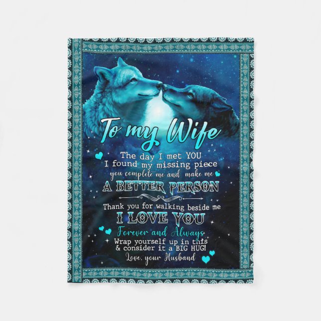 Wife Gifts | Letter To My Wife I Love You Forever Fleece Blanket (Front)