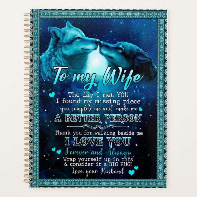 Wife Gifts | Letter To My Wife I Love You Forever Planner (Front)