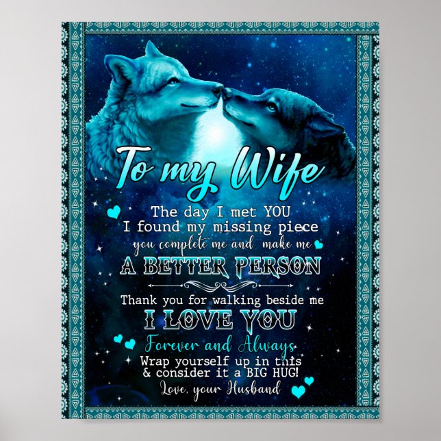 Wife Gifts | Letter To My Wife I Love You Forever Poster (Front)