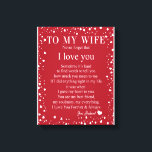 Wife Gifts | Letter To My Wife Love From Husband Canvas Print<br><div class="desc">Wife Gifts | To My Wife Never Forget That I Love You Love From Husband</div>