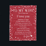 Wife Gifts | Letter To My Wife Love From Husband Fleece Blanket<br><div class="desc">Wife Gifts | To My Wife Never Forget That I Love You Love From Husband</div>
