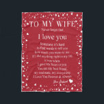 Wife Gifts | Letter To My Wife Love From Husband Fleece Blanket<br><div class="desc">Wife Gifts | To My Wife Never Forget That I Love You Love From Husband</div>