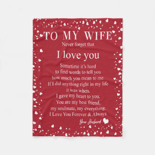 Wife Gifts Letter To My Wife Love From Husband Fleece Blanket