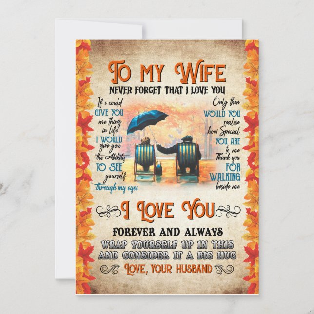 Wife Gifts | Letter To My Wife Love From Husband Invitation (Front)