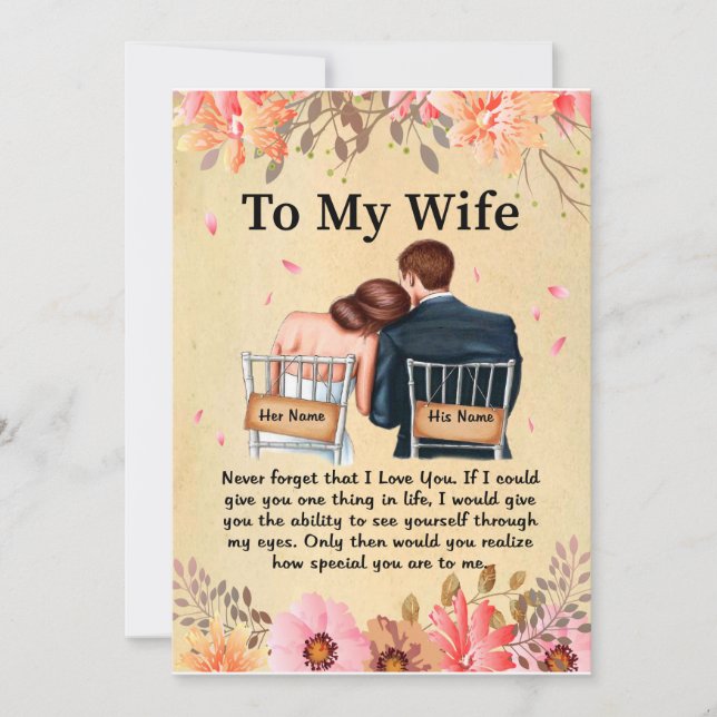 Wife Gifts | Letter To My Wife Love From Husband Invitation (Front)