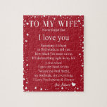 Wife Gifts | Letter To My Wife Love From Husband Jigsaw Puzzle<br><div class="desc">Wife Gifts | To My Wife Never Forget That I Love You Love From Husband</div>