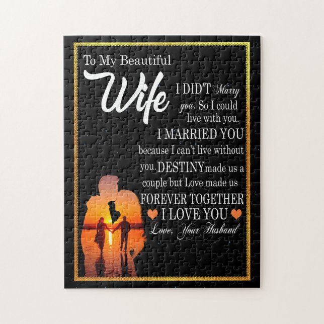 Wife Gifts | Letter To My Wife Love From Husband Jigsaw Puzzle (Vertical)