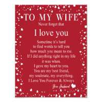 Wife Gifts | Letter To My Wife Love From Husband