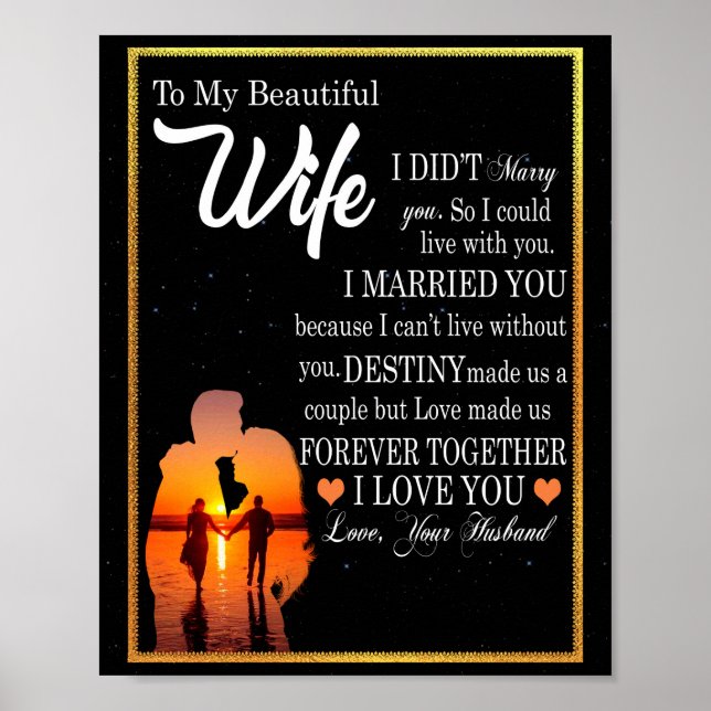 Wife Gifts | Letter To My Wife Love From Husband Poster (Front)
