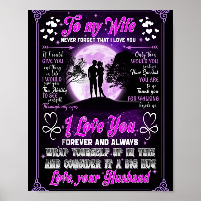 Wife Gifts | Letter To My Wife Love From Husband Poster (Front)