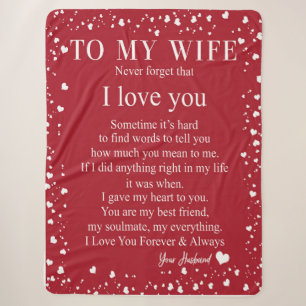 Wife Gifts Letter To My Wife Love From Husband Sherpa Blanket