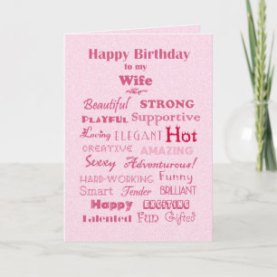 Wife Happy Birthday Words of Praise Card