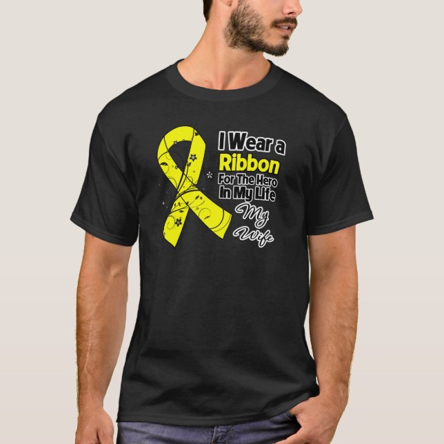 Wife Hero in My Life Sarcoma Awareness T-Shirt (Front)