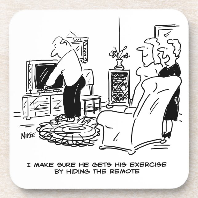 Wife Hides the TV Remote Control Coaster (Front)