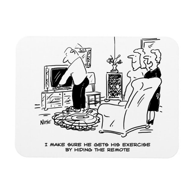 Wife Hides the TV Remote Control Magnet (Horizontal)