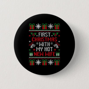 Wife Husband First Christmas Just Married Christma 6 Cm Round Badge