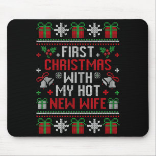 Wife Husband First Christmas Just Married Christma Mouse Mat