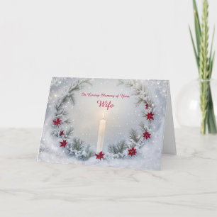 Wife in Remembrance Loving Memory Christmas Candle Card