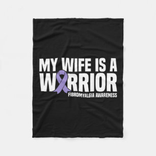 Wife Is A Warrior Fibromyalgia Awareness Fleece Blanket