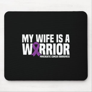 Wife is a Warrior Purple Ribbon Pancreatic Cancer Mouse Mat