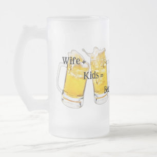 Wife+Kids=Beer Frosted Mug