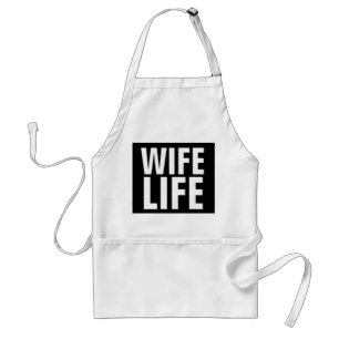WIFE LIFE Kitchen Aprons, Wedding Gift Standard Apron