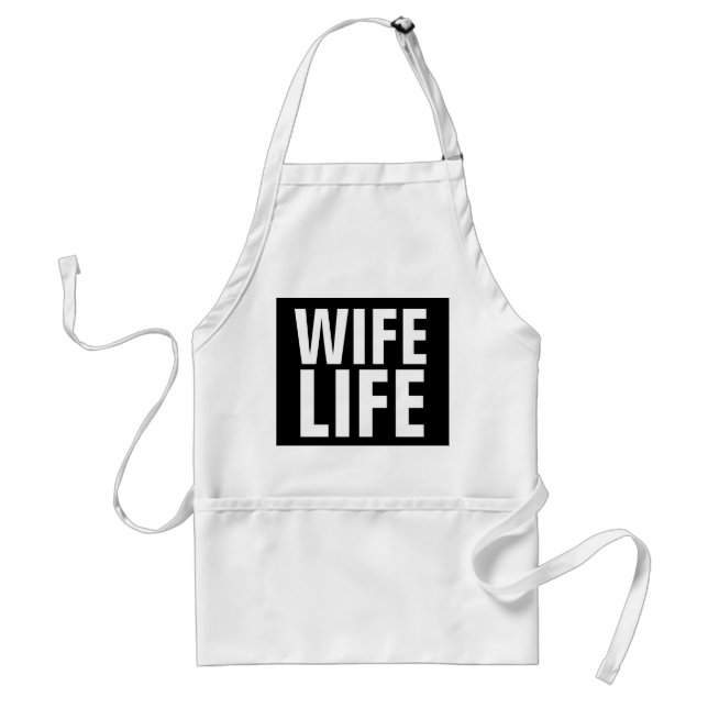 WIFE LIFE Kitchen Aprons, Wedding Gift Standard Apron (Front)