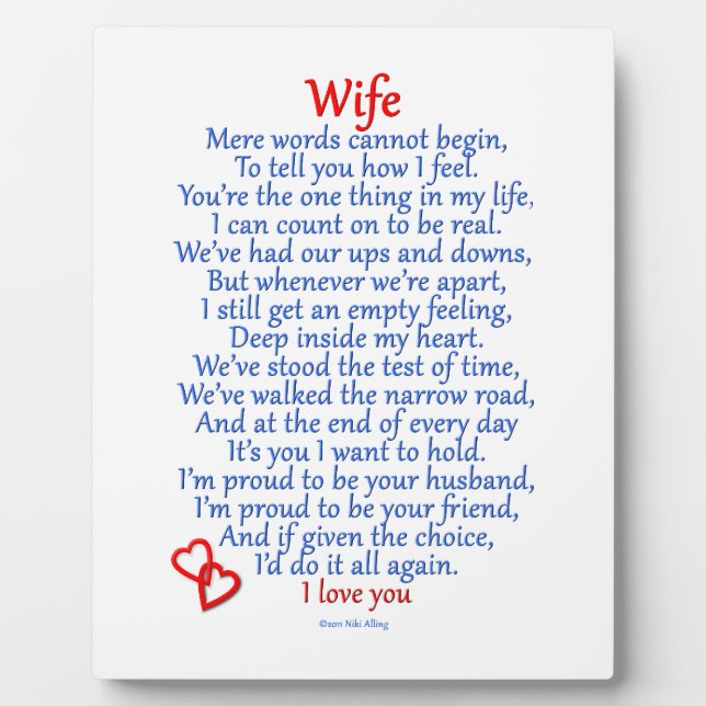 Wife Love Plaque (Front)