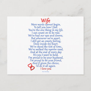 Wife Love Postcard