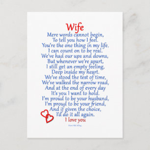 Wife Love Postcard