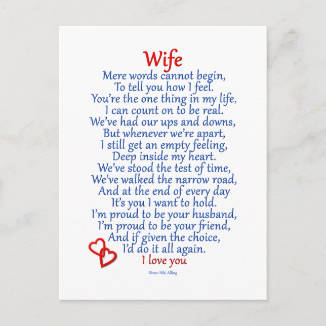 Wife Love Postcard (Front)