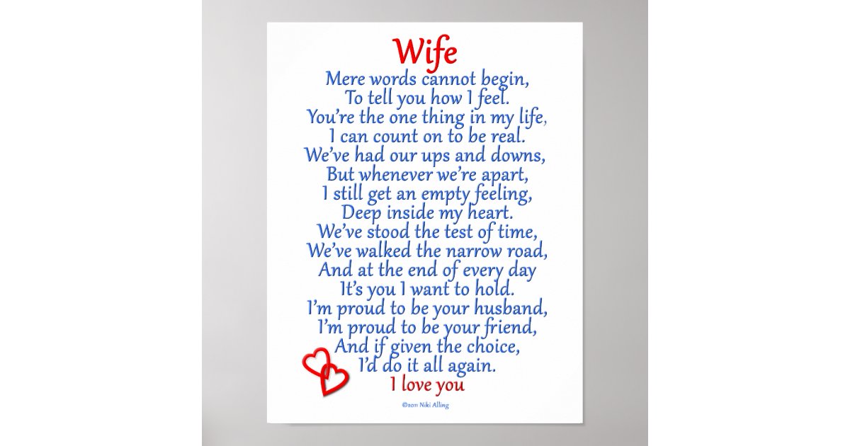 Wife Love Poster | Zazzle