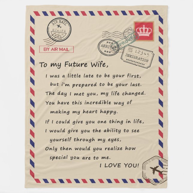 Wife Lovers | To My Future Wife I Love You Fleece Blanket (Front)