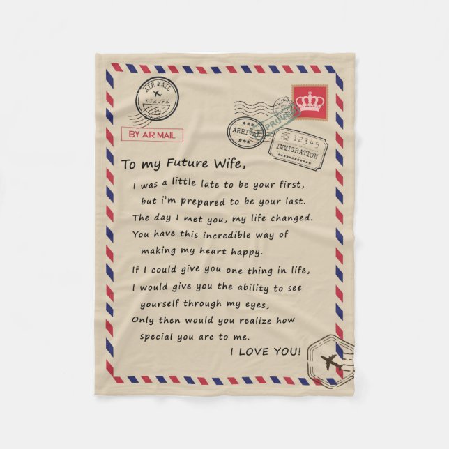 Wife Lovers | To My Future Wife I Love You Fleece Blanket (Front)