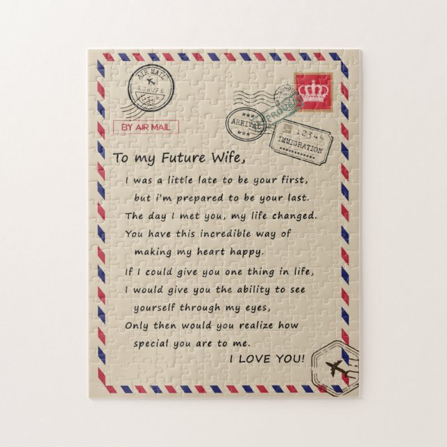 Wife Lovers | To My Future Wife I Love You Jigsaw Puzzle (Vertical)