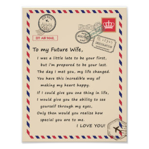 Wife Lovers To My Future Wife I Love You Photo Print