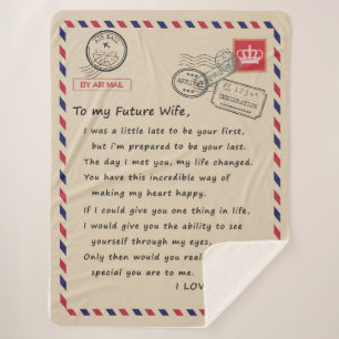 Wife Lovers   To My Future Wife I Love You Sherpa Blanket