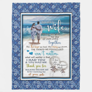 Wife Lovers   To My Wife I Love You Always Forever Fleece Blanket