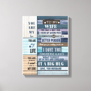 Wife Lovers   To My Wife I Love You Love Husband Canvas Print