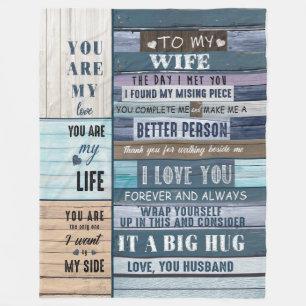 Wife Lovers   To My Wife I Love You Love Husband Fleece Blanket