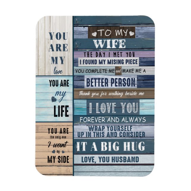 Wife Lovers | To My Wife I Love You Love Husband Magnet (Vertical)