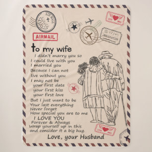 Wife Lovers To My Wife I Love You Love Husband Sherpa Blanket