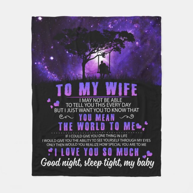 Wife Lovers | To My Wife I Love You So Much Fleece Blanket (Front)