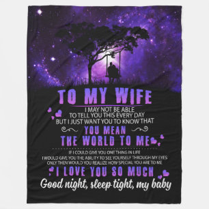 Wife Lovers   To My Wife I Love You So Much Fleece Blanket