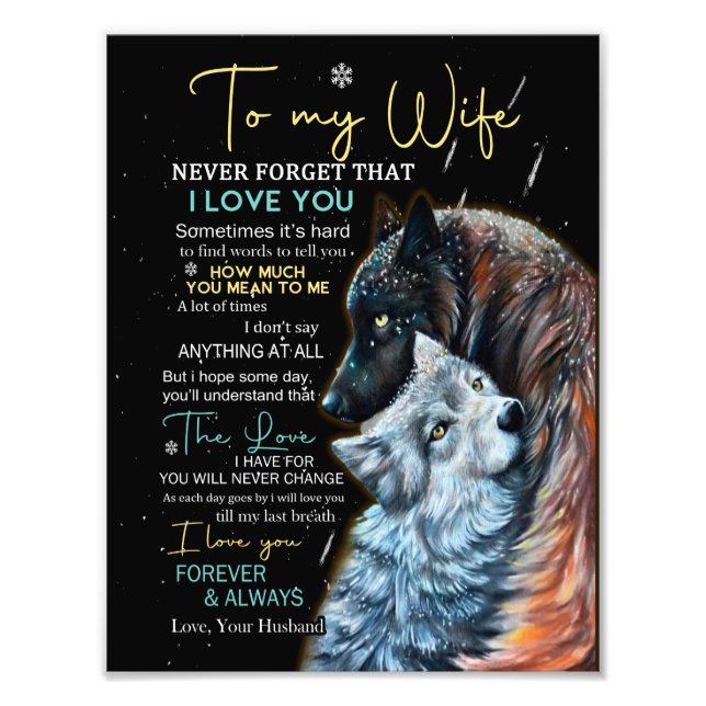 Wife Lovers | To My Wife Never Forget I Love You Photo Print (Front)